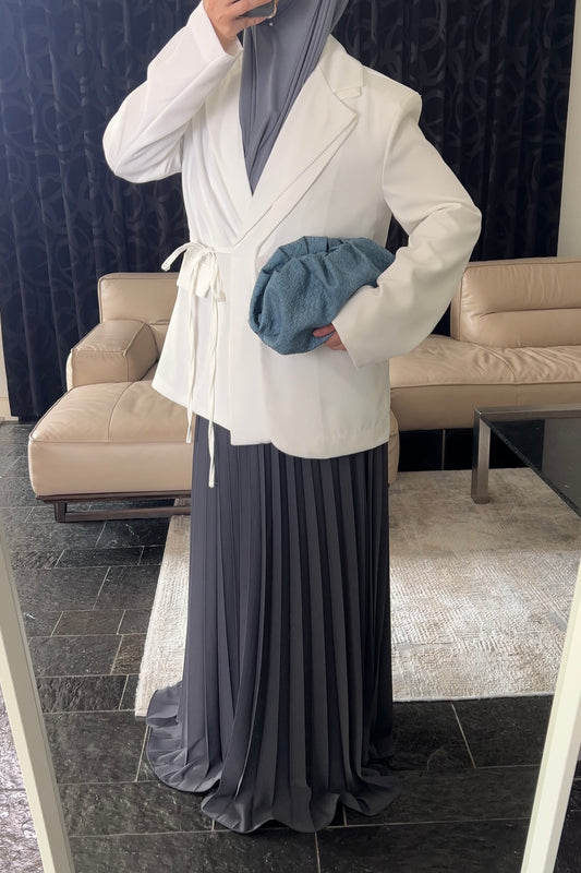 DARK GREY PLISSÉ SKIRT