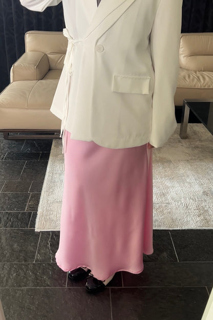 PINK SATIN SKIRT
