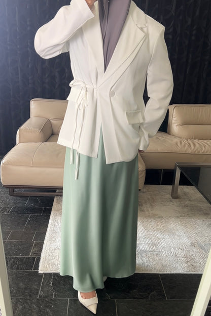 MINT OVERSIZED SATIN SKIRT