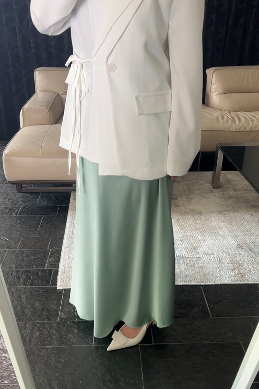 MINT OVERSIZED SATIN SKIRT