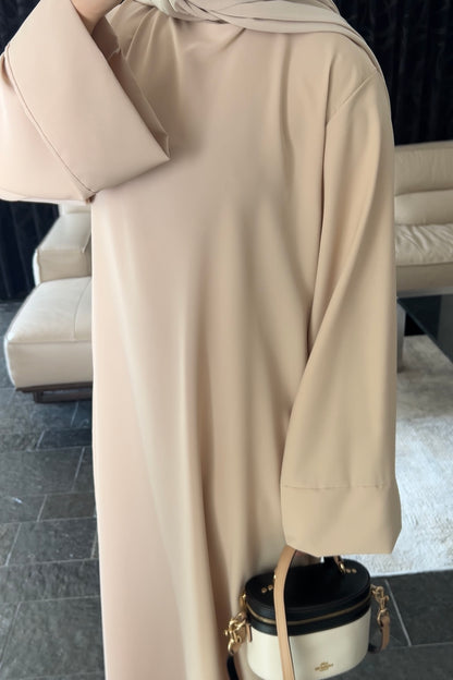 BEIGE ESSENTIAL SILK DRESS