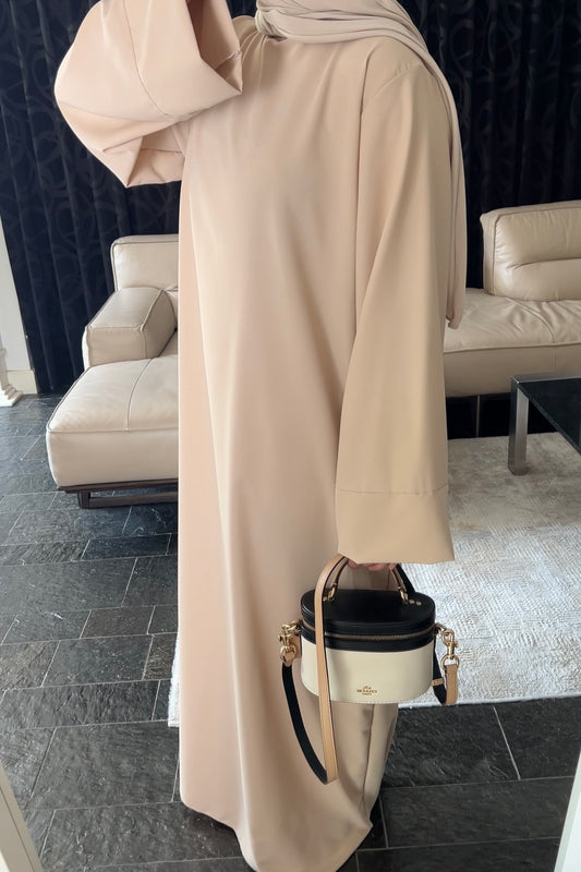BEIGE ESSENTIAL SILK DRESS