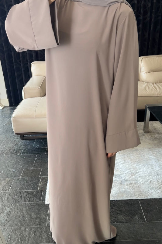 TAUPE ESSENTIAL SILK DRESS