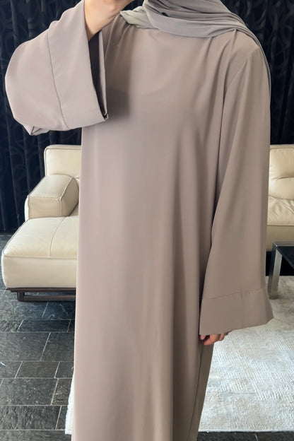 TAUPE ESSENTIAL SILK DRESS