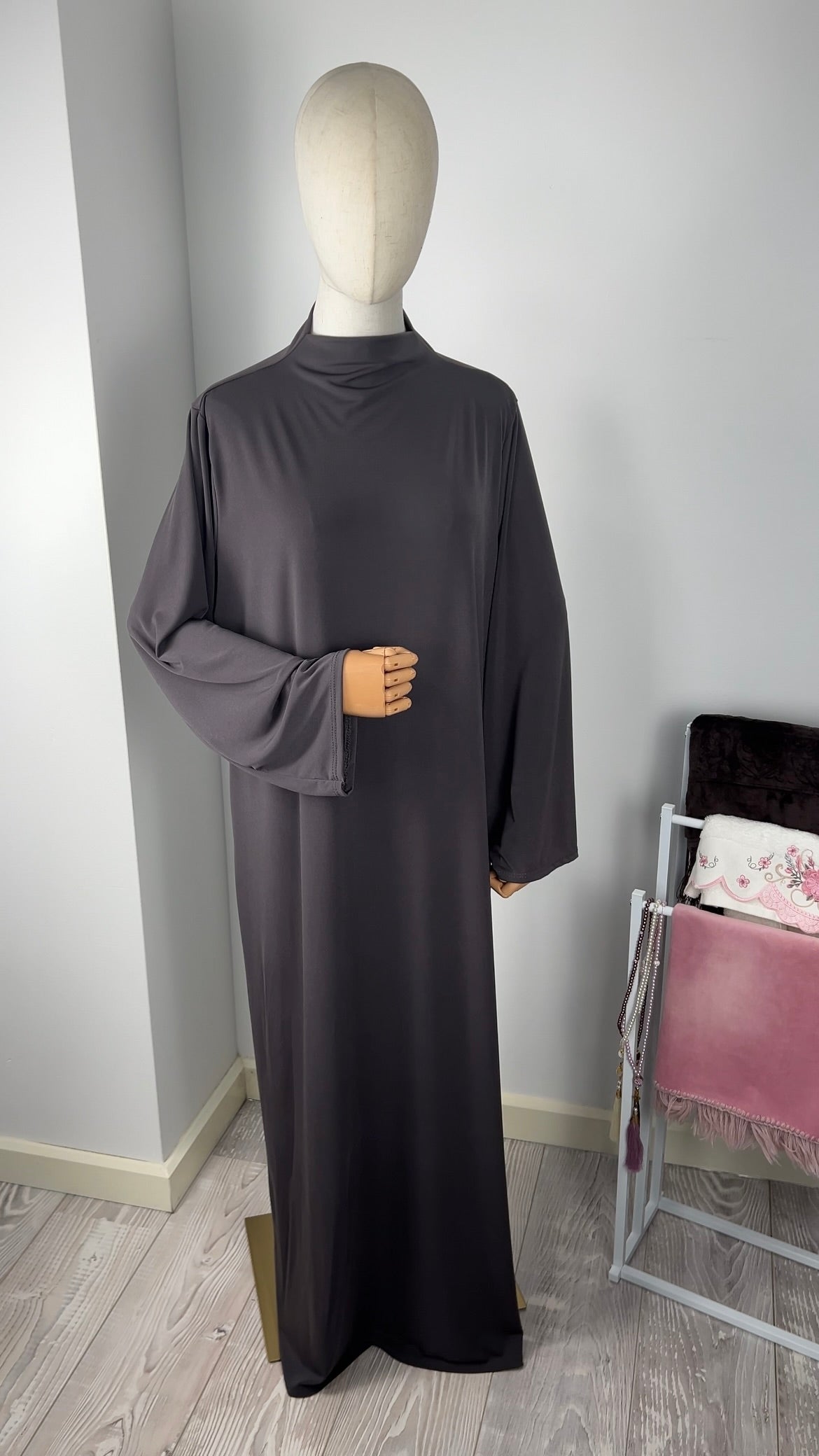 ABAYA KHIMAR SET PURPLE GREY