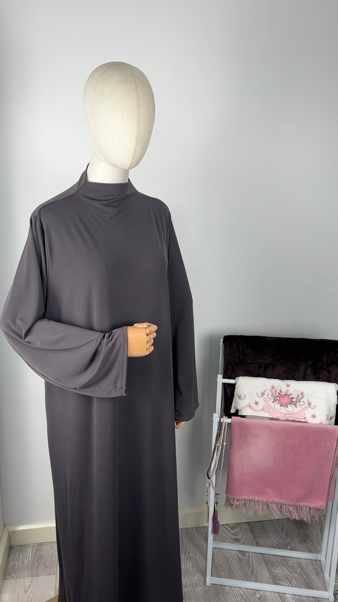 ABAYA KHIMAR SET PURPLE GREY