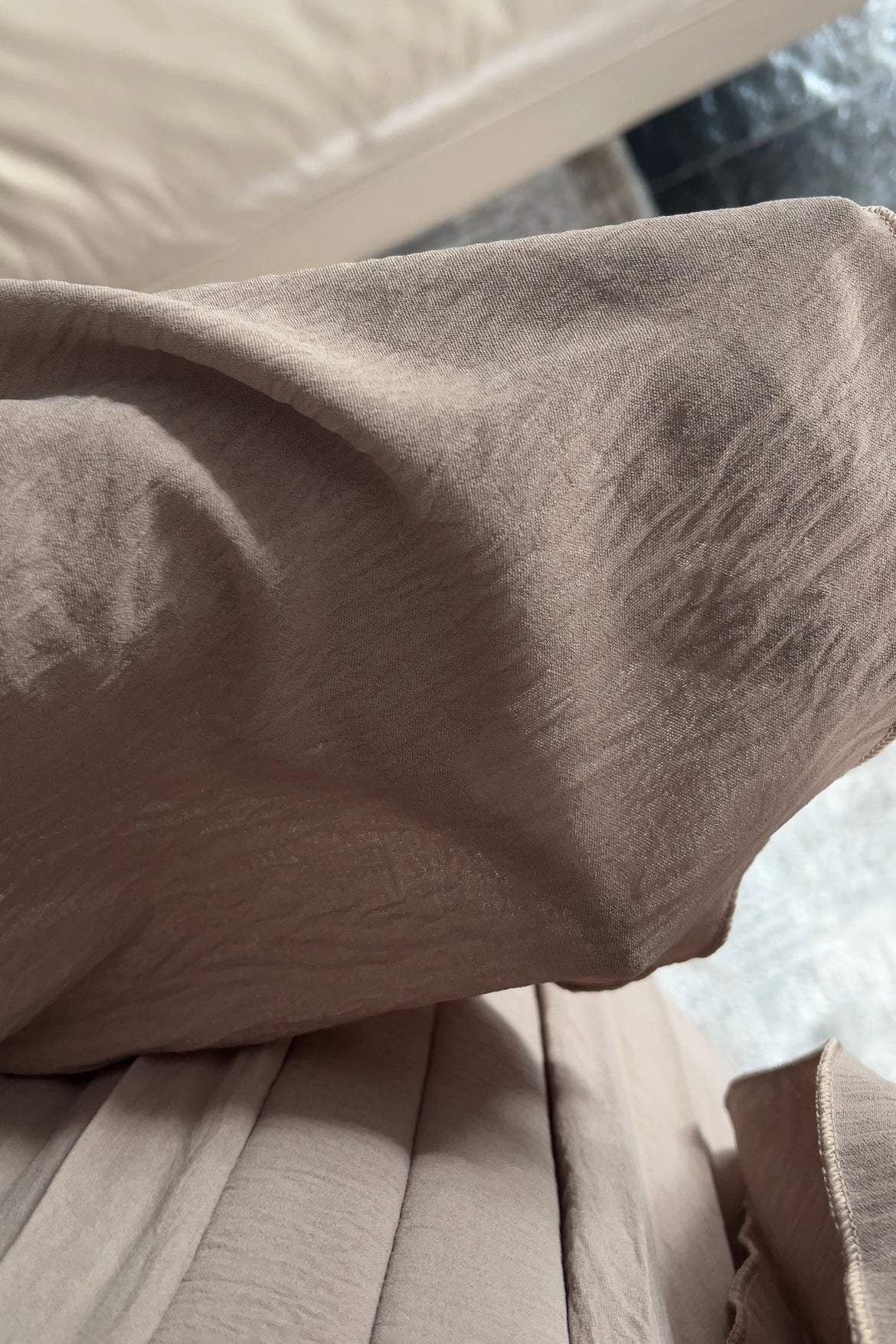 TAUPE PLEATED DRESS