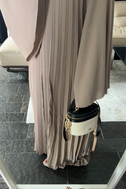 TAUPE PLEATED DRESS