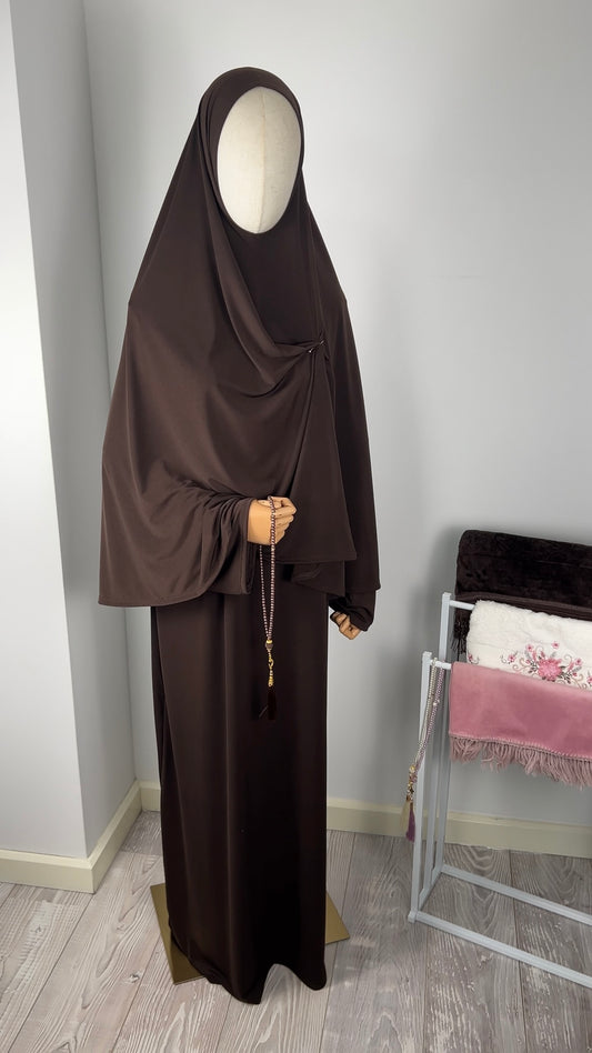 ABAYA KHIMAR SET DARK BROWN