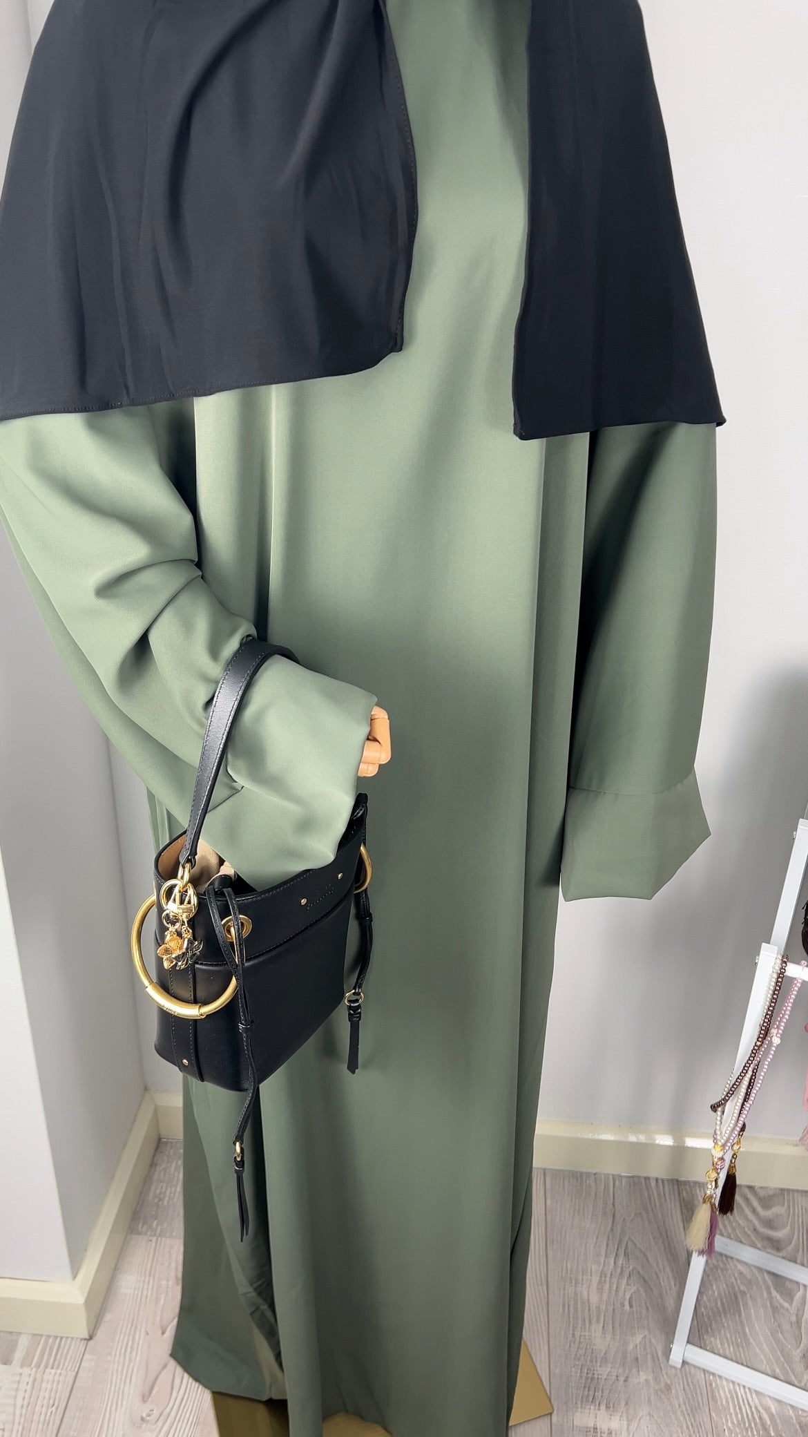 TALL SILK ABAYA KHAKI