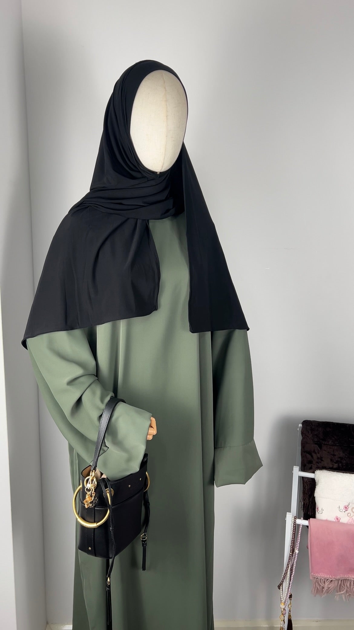 TALL SILK ABAYA KHAKI