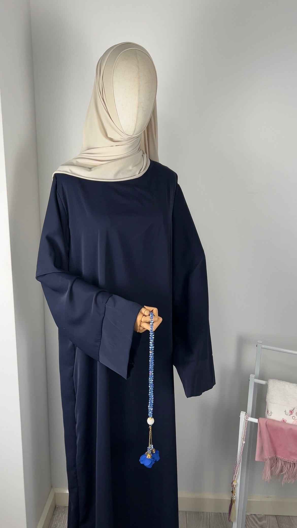 SILK ABAYA NAVY