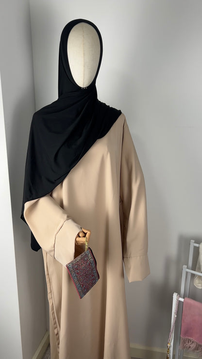 TALL SILK ABAYA BEIGE