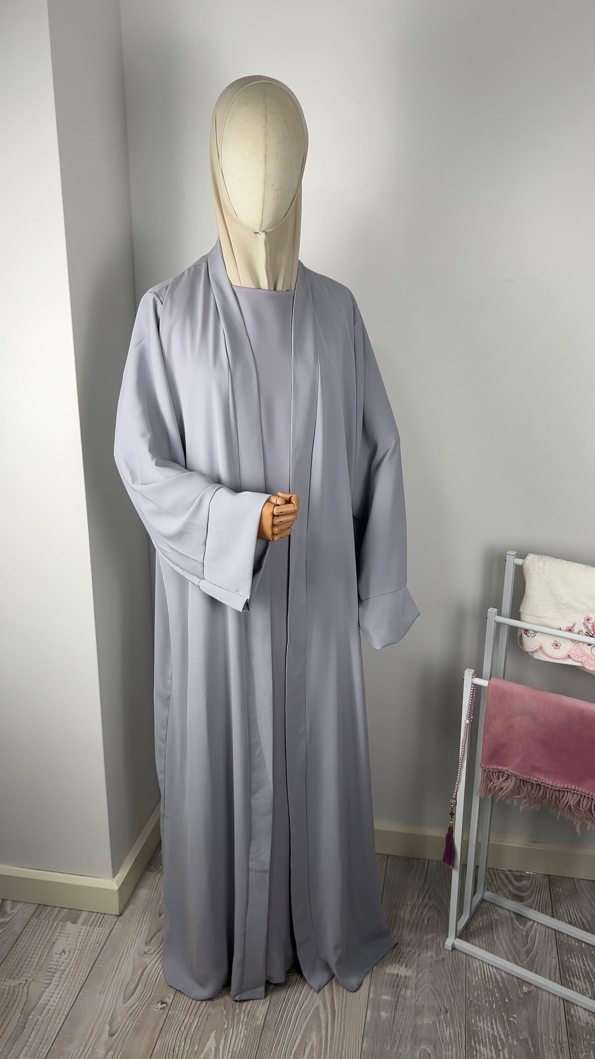 SILK KIMONO PURPLE GREY