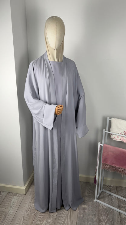 SILK KIMONO PURPLE GREY