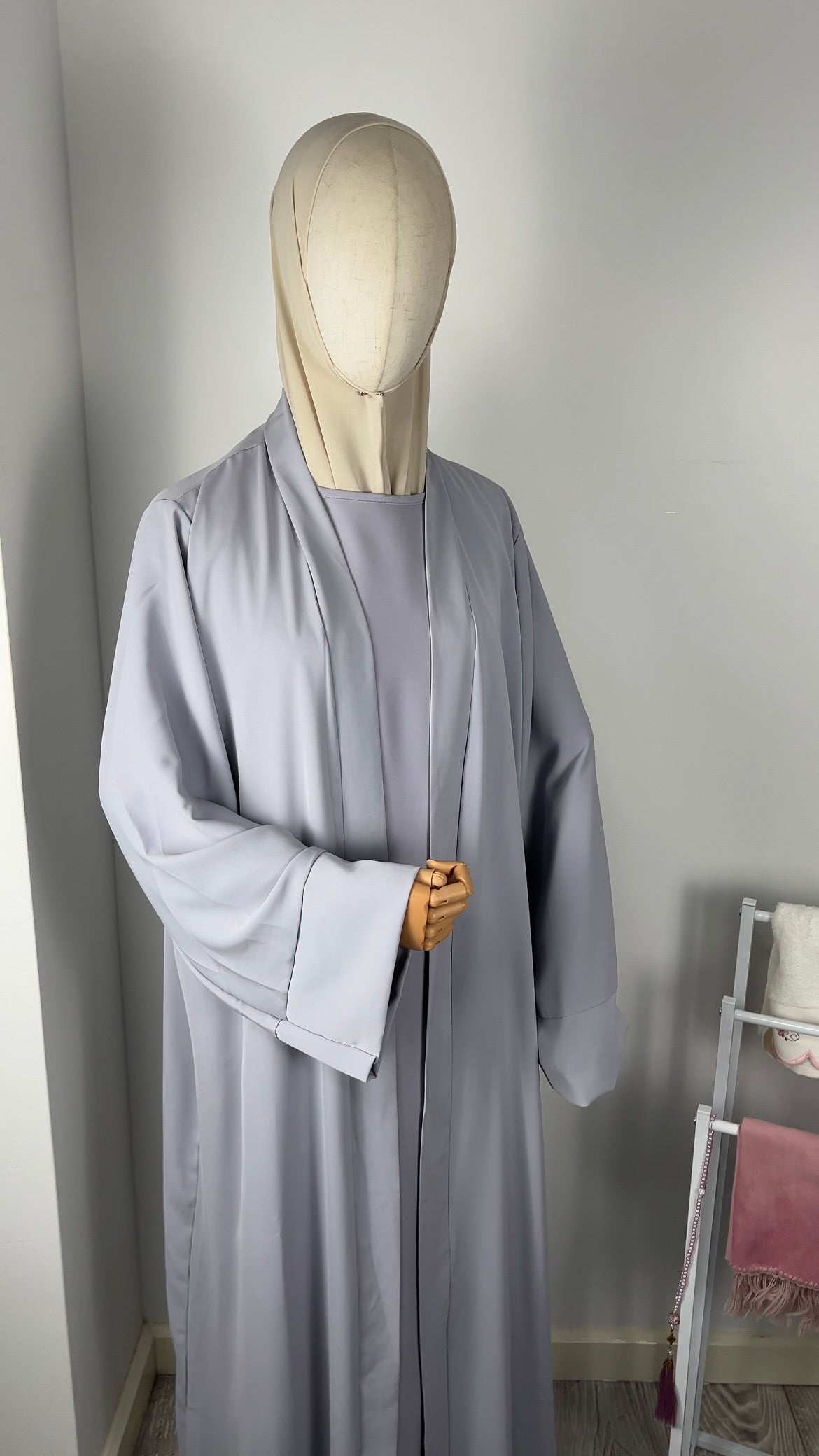 SILK KIMONO PURPLE GREY