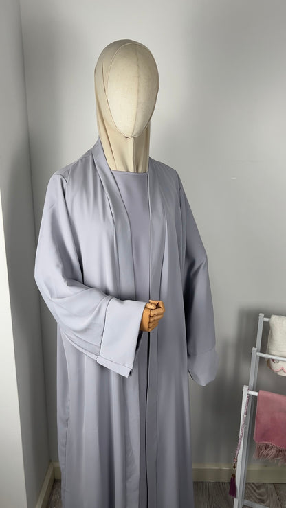 SILK KIMONO PURPLE GREY