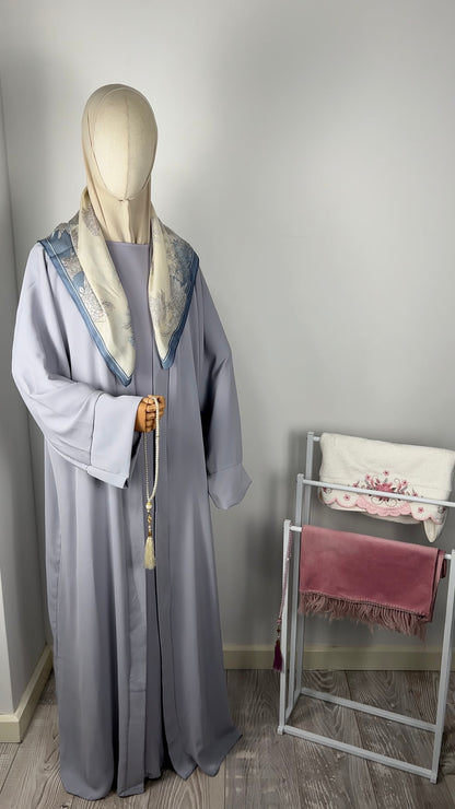 SILK KIMONO PURPLE GREY