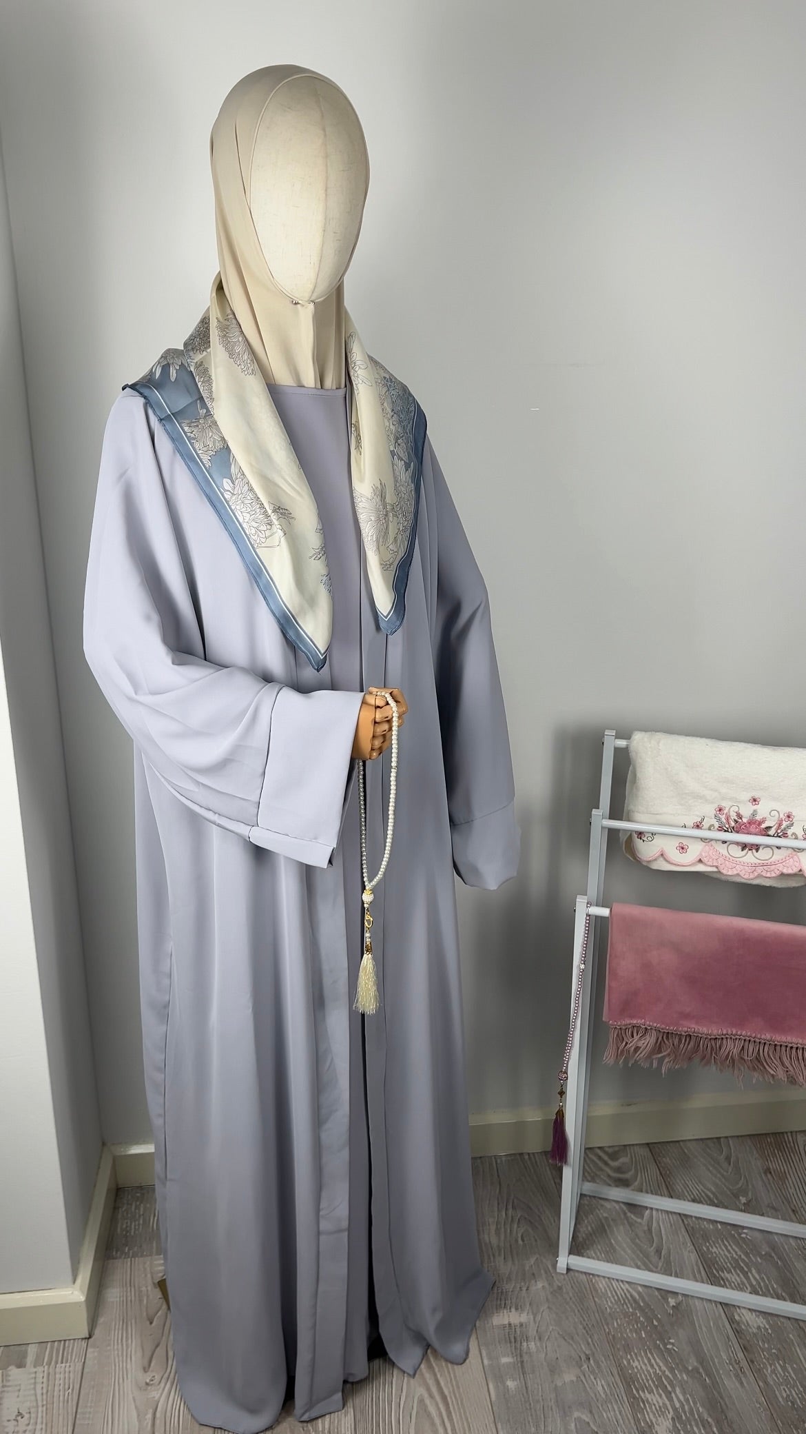 SILK KIMONO PURPLE GREY