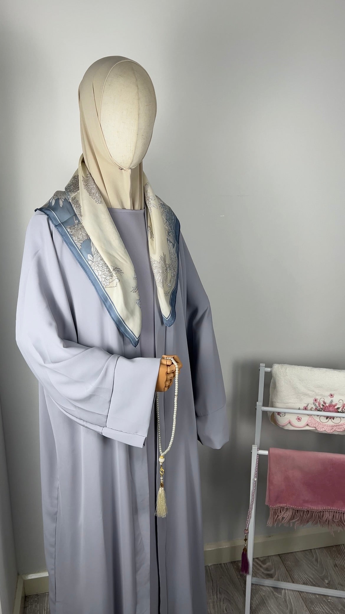 SILK KIMONO PURPLE GREY