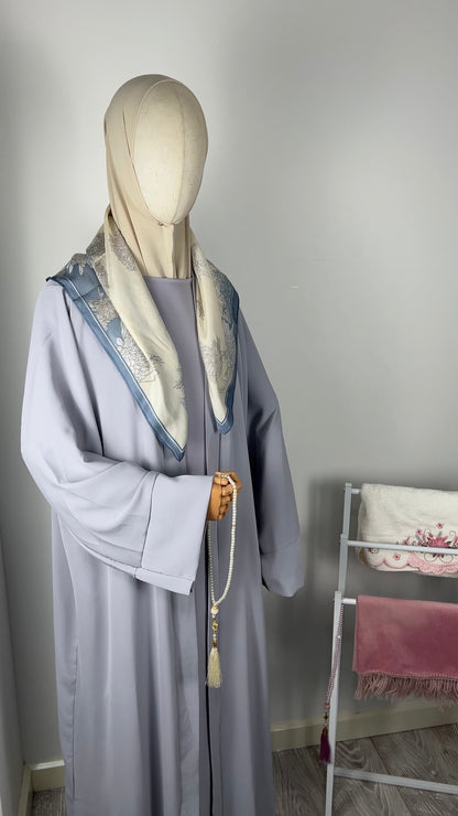 SILK KIMONO PURPLE GREY