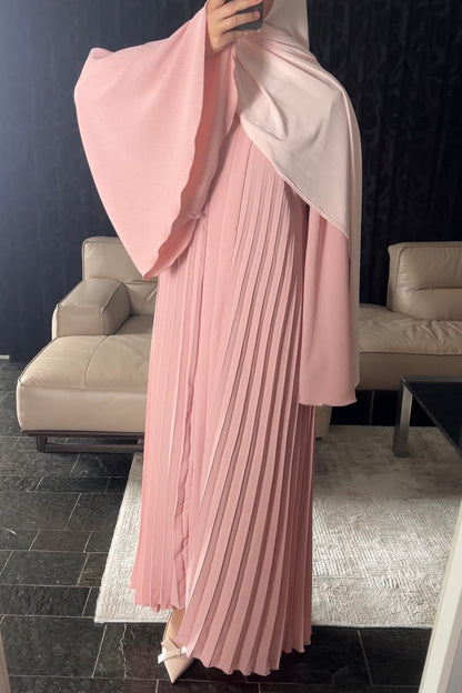 OLD ROSE PLEATED DRESS
