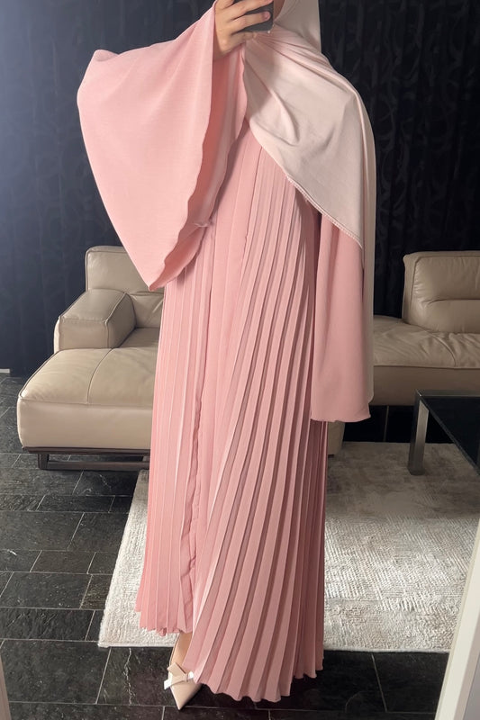 OLD ROSE PLEATED DRESS