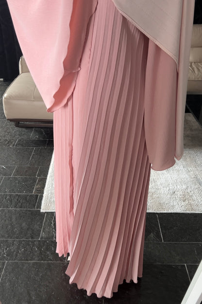 OLD ROSE PLEATED DRESS