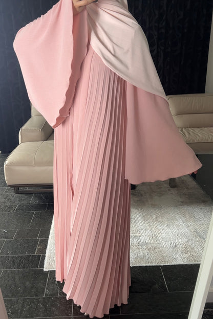 OLD ROSE PLEATED DRESS