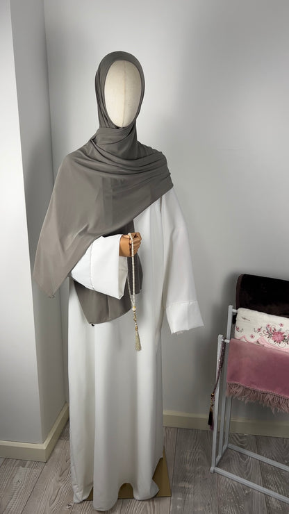 SILK ABAYA WHITE