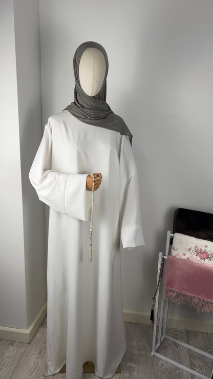 SILK ABAYA WHITE