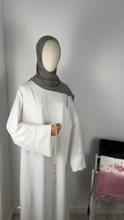SILK ABAYA WHITE