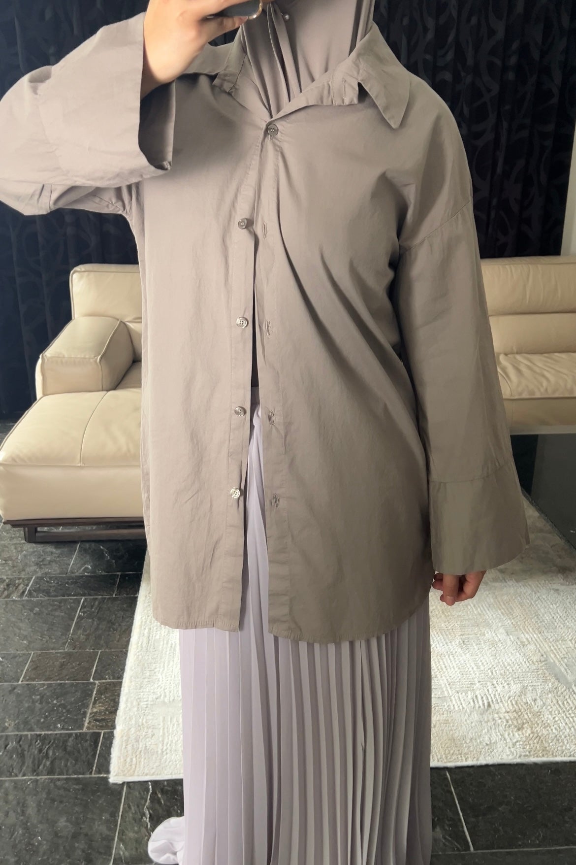 MOCHA OVERSIZED SHIRT