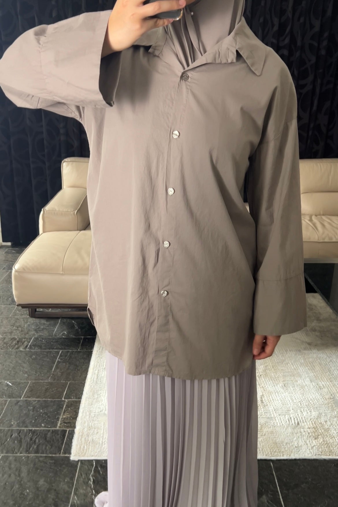 MOCHA OVERSIZED SHIRT