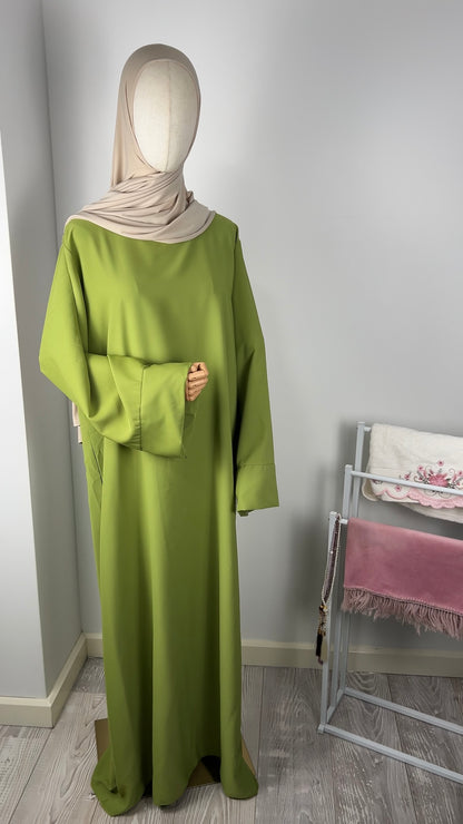 SILK ABAYA OLIVE