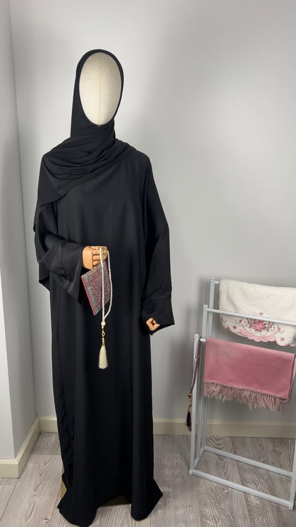 TALL SILK ABAYA BLACK