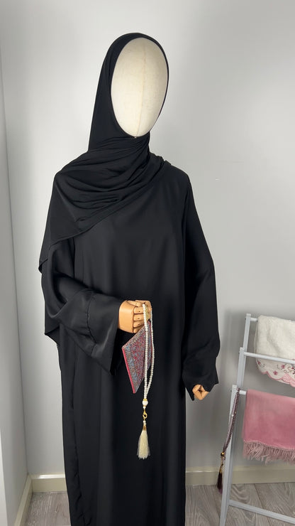 TALL SILK ABAYA BLACK