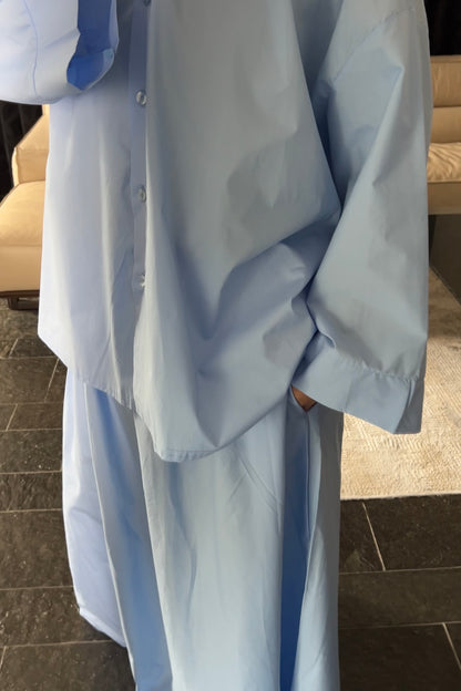 BLUE COTTON SKIRT SET