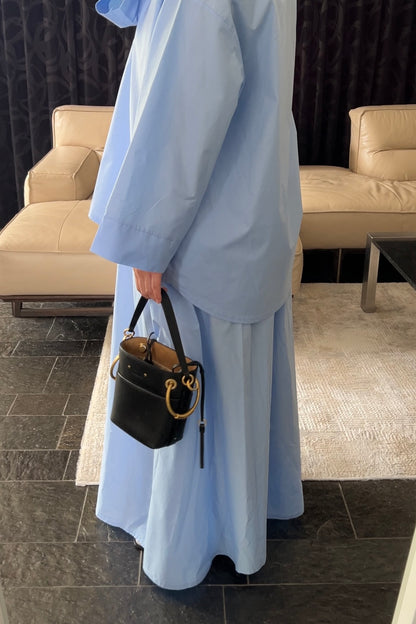 BLUE COTTON SKIRT SET