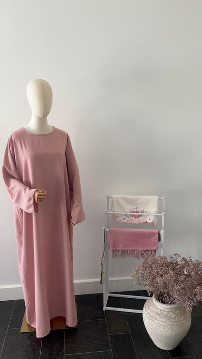 LACE ABAYA KHIMAR SET PINK