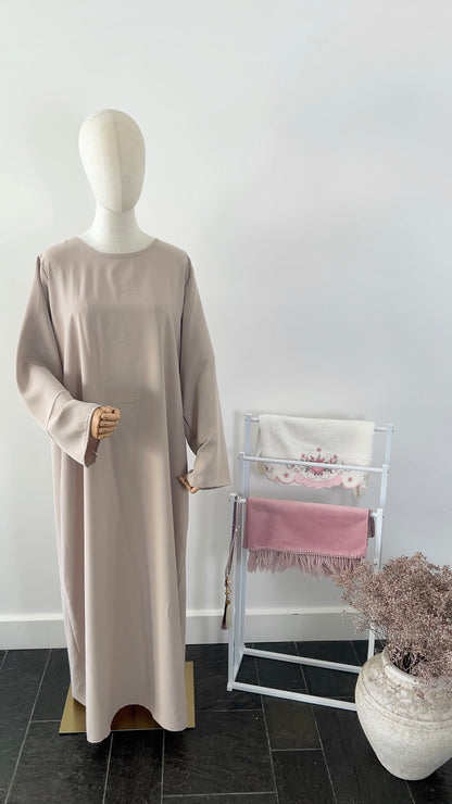 LACE ABAYA KHIMAR SET BEIGE