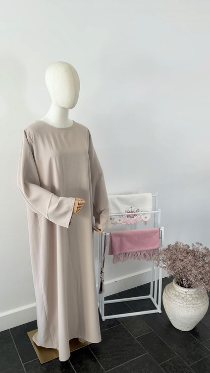 LACE ABAYA KHIMAR SET BEIGE