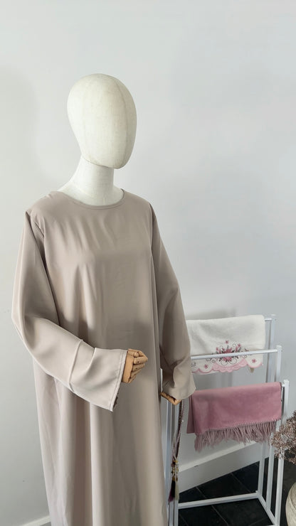 LACE ABAYA KHIMAR SET BEIGE