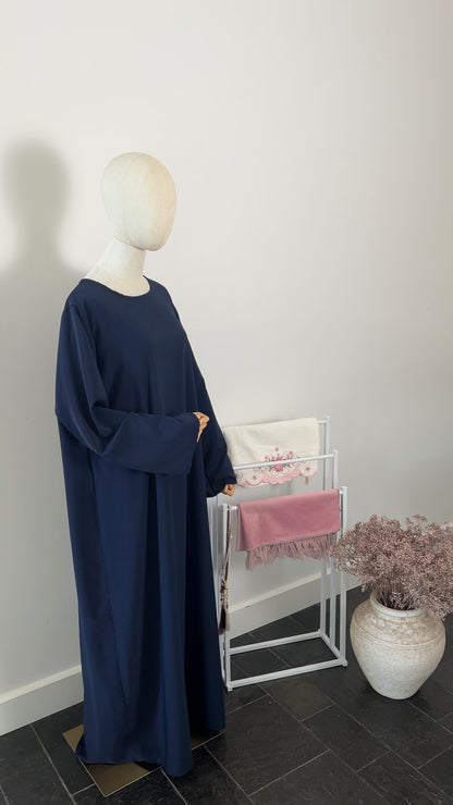 LACE ABAYA KHIMAR SET NAVY