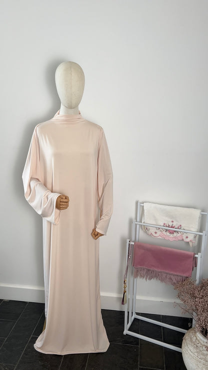 RUFFLE ABAYA KHIMAR SET BEIGE