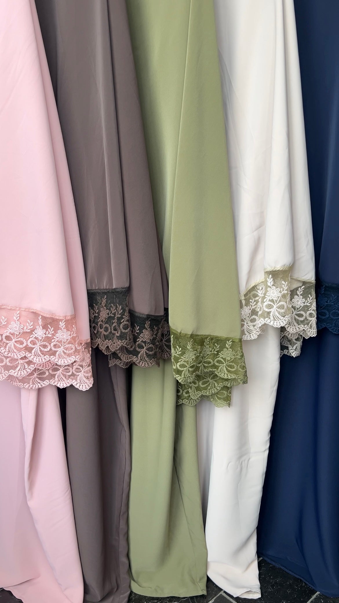 LACE ABAYA KHIMAR SET BROWN