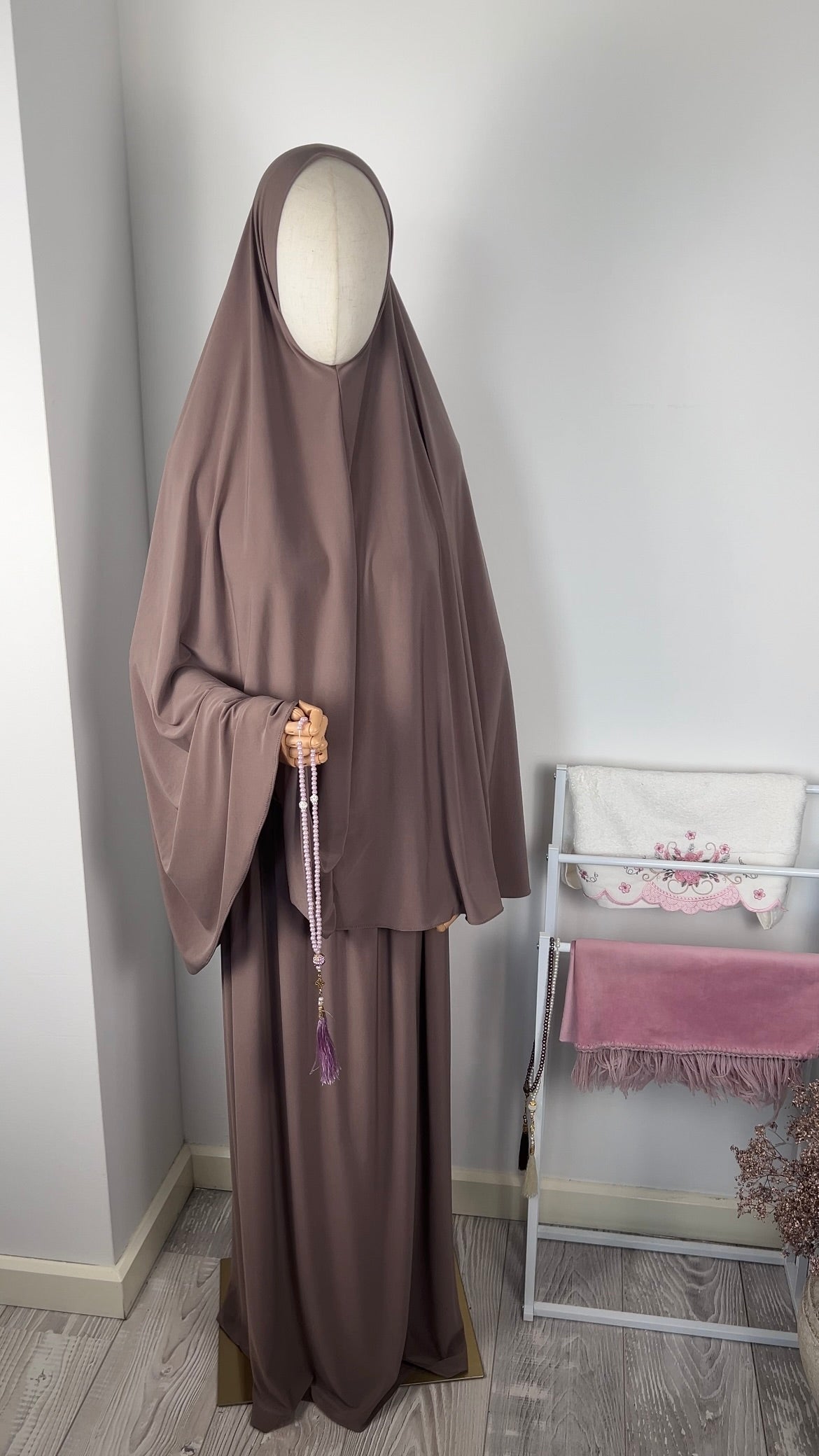 SKIRT KHIMAR SET PURPLE TAUPE