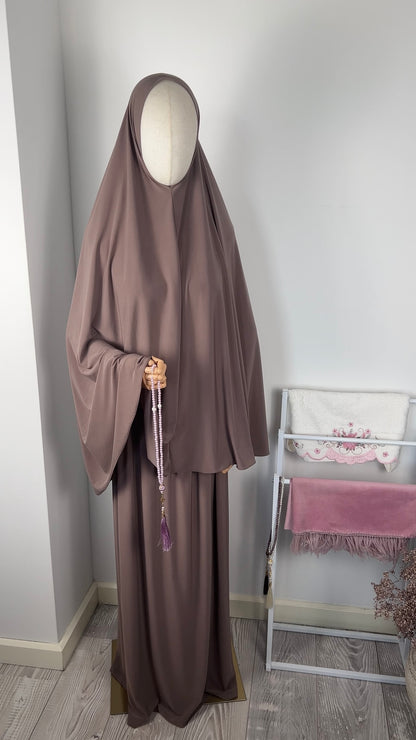 SKIRT KHIMAR SET PURPLE TAUPE