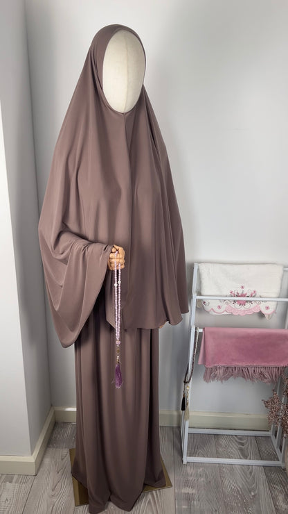 SKIRT KHIMAR SET PURPLE TAUPE