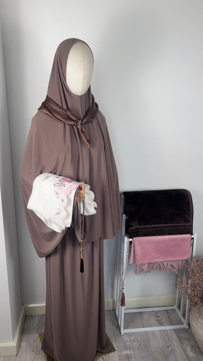 SKIRT KHIMAR SET PURPLE TAUPE
